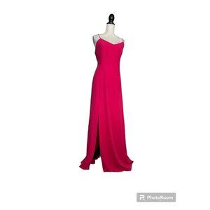 J Crew Drapey Spaghetti Strap Dress With Side Slit H6237 Pink Sz 14 WITH FLAW